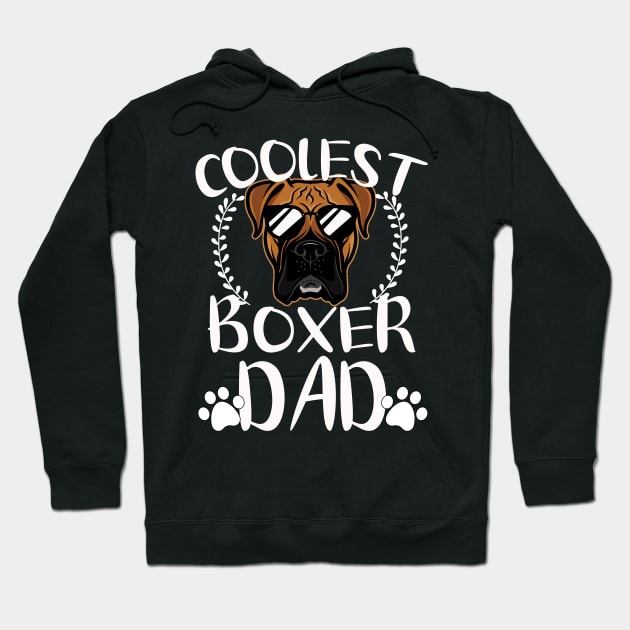 Glasses Coolest Boxer Dog Dad Hoodie by mlleradrian